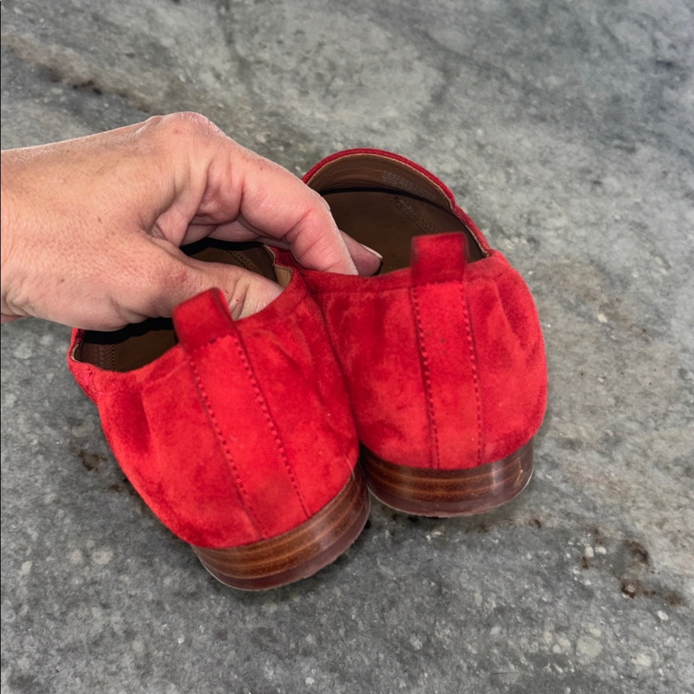 Tory Burch Leigh Red Suede Loafers, 8.5 - Picture 3 of 5